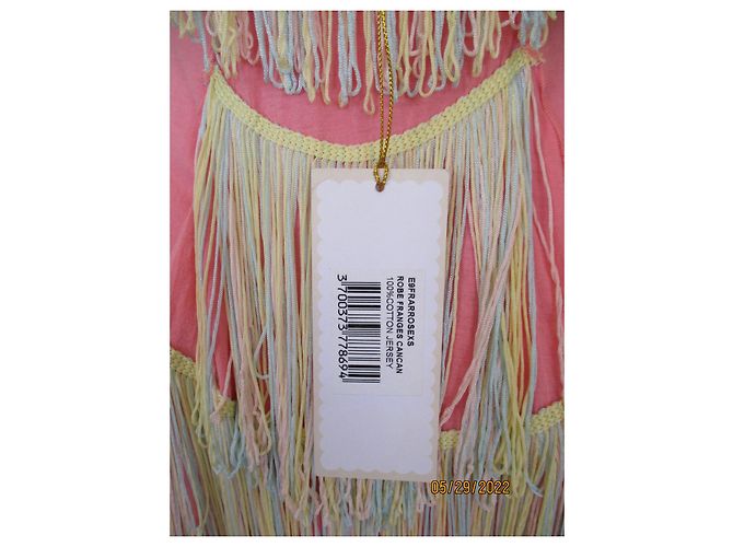 Vestido de flecos Manoush Cancan de algodón rosa - vista 5