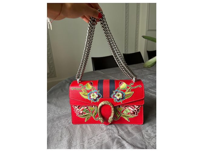 Borsa a mano Gucci Dionysus in pelle rossa Rosso - vista 3