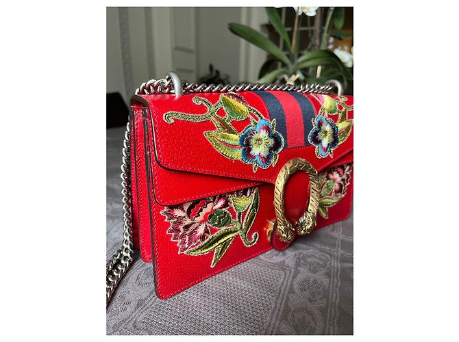 Borsa a mano Gucci Dionysus in pelle rossa Rosso - vista 4
