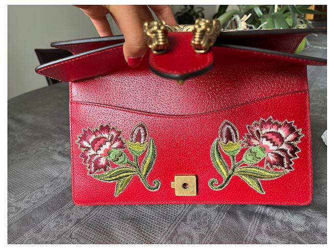 Borsa a mano Gucci Dionysus in pelle rossa Rosso - vista 8