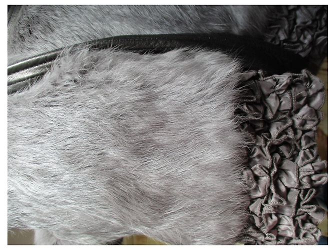 Abrigo Manoush Panther de piel de conejo gris - vista 6
