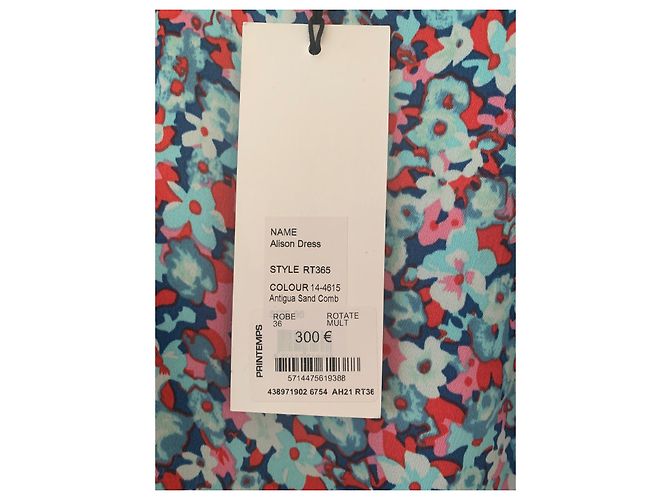 Autre Marque Neues blaues Rotate Blumenkleid Mehrfarben Hellblau - Ansicht 5