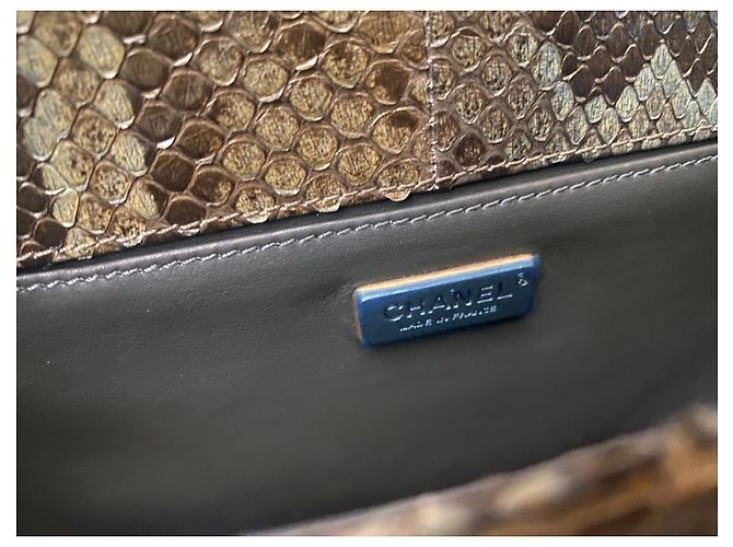 Boy Chanel Jungen Tasche Python drucken Kupfer - Ansicht 11