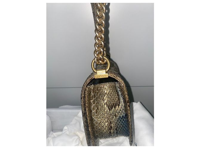 Boy Chanel Jungen Tasche Python drucken Kupfer - Ansicht 14