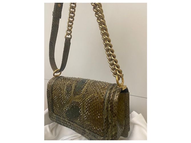Boy Chanel Jungen Tasche Python drucken Kupfer - Ansicht 5