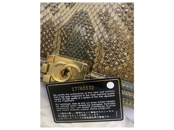 Boy Chanel Jungen Tasche Python drucken Kupfer - Ansicht 9