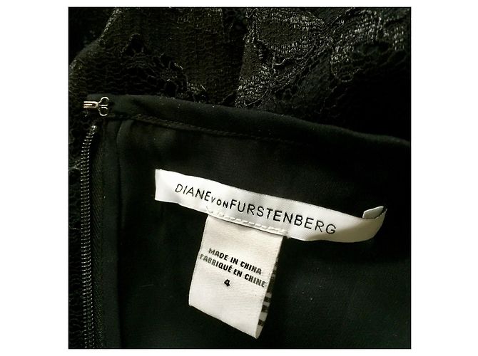 Diane Von Furstenberg DvF New Zarita Spitzenkleid Schwarz - Ansicht 6