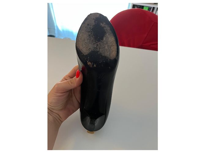 Décolleté Louis Vuitton in vernice nera misura 37 Nero - vista 6