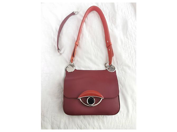 Borsa a mano Kenzo Tali in pelle bordeaux Nero Rosso Bordò Silver hardware - vista 2