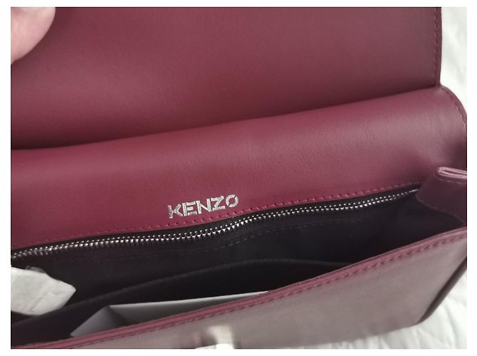 Borsa a mano Kenzo Tali in pelle bordeaux Nero Rosso Bordò Silver hardware - vista 5