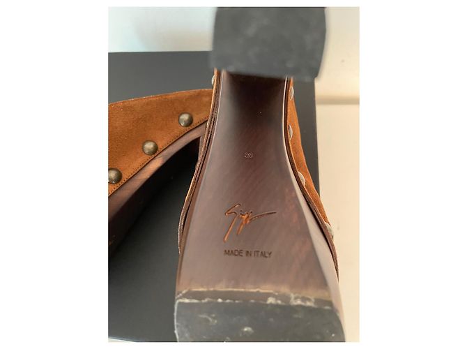 Zoccoli Giuseppe Zanotti in camoscio cognac 36 - vista 5