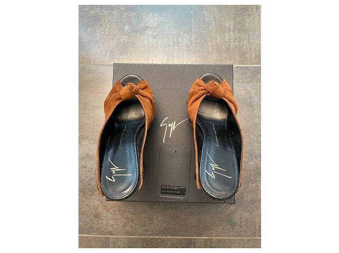Zoccoli Giuseppe Zanotti in camoscio cognac 36 - vista 6