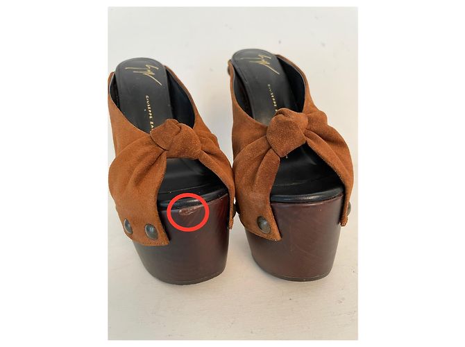 Zoccoli Giuseppe Zanotti in camoscio cognac 36 - vista 7
