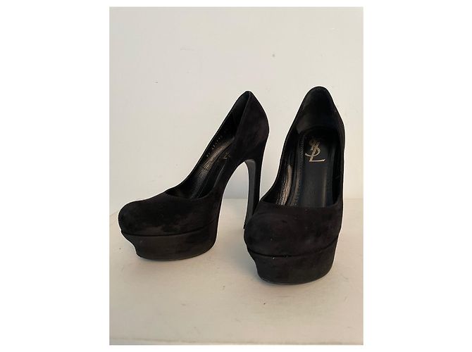 Décolleté Saint Laurent Palace camoscio nero 36 - vista 2
