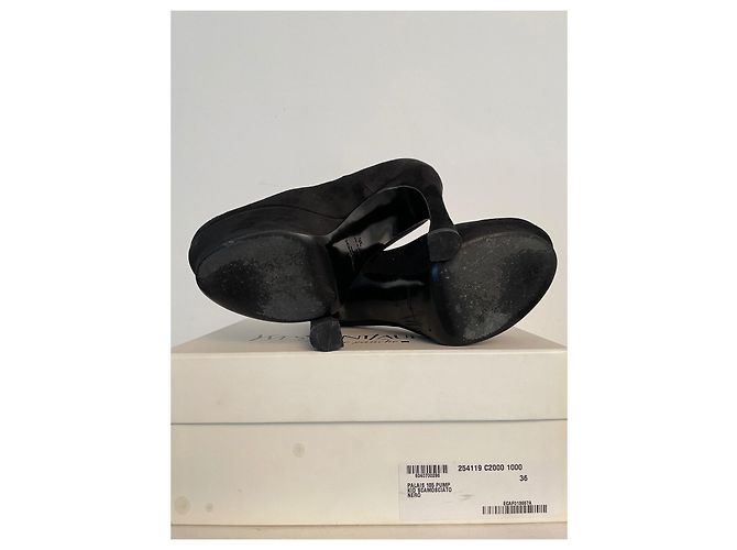 Décolleté Saint Laurent Palace camoscio nero 36 - vista 4