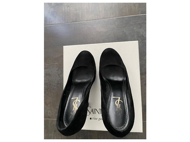 Décolleté Saint Laurent Palace camoscio nero 36 - vista 6
