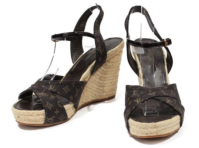 Louis Vuitton Mules compensées Marron - vue 2