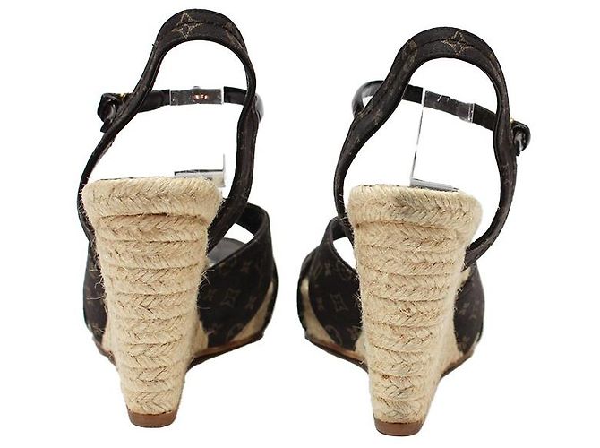 Louis Vuitton Mules compensées Marron - vue 4