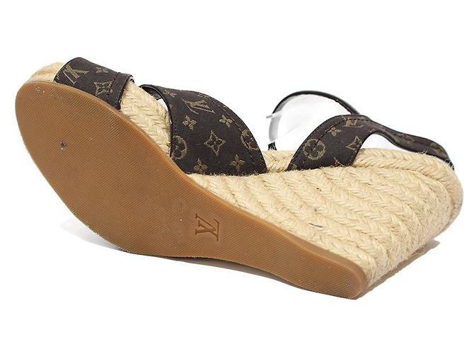 Louis Vuitton Mules compensées Marron - vue 5