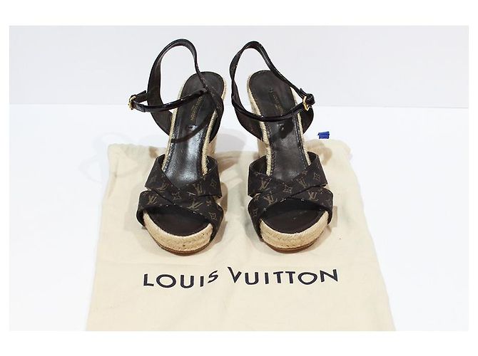 Louis Vuitton Mules compensées Marron - vue 7