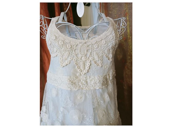 Autre Marque Choklate Spitzenkleid Eggshell Baumwolle Aus weiß - Ansicht 2