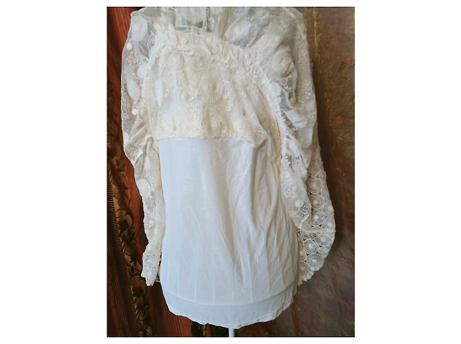 Autre Marque Choklate Spitzenkleid Eggshell Baumwolle Aus weiß - Ansicht 3