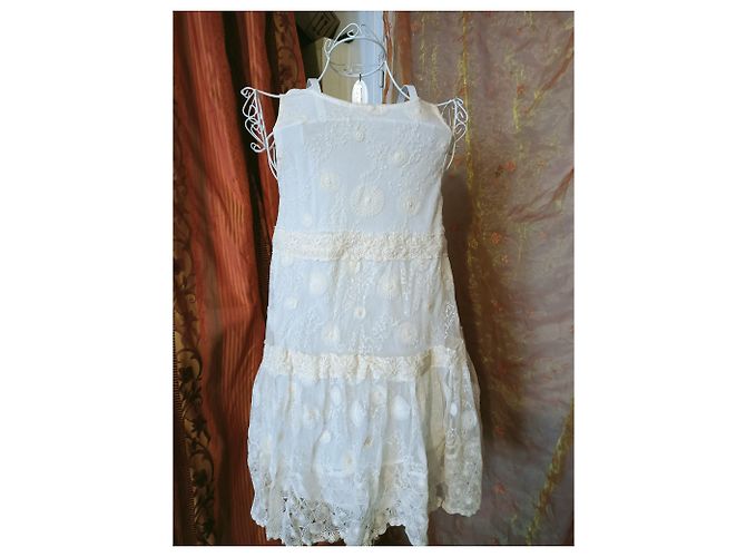 Autre Marque Choklate Spitzenkleid Eggshell Baumwolle Aus weiß - Ansicht 4