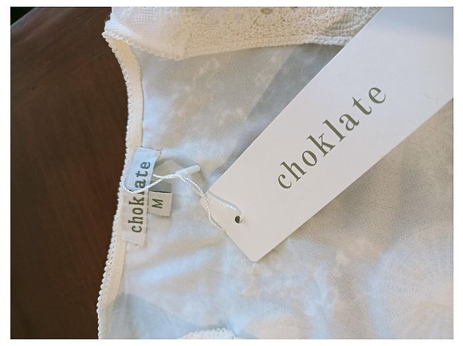 Autre Marque Choklate Spitzenkleid Eggshell Baumwolle Aus weiß - Ansicht 7