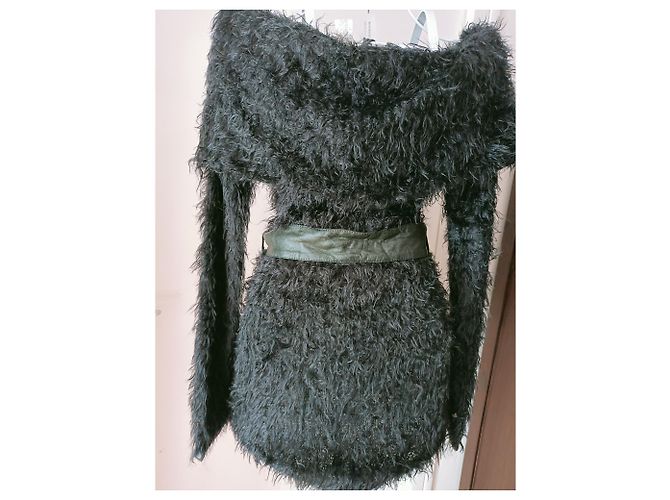 Miss Sixty Kleid Schwarz aus Wolle - Ansicht 3