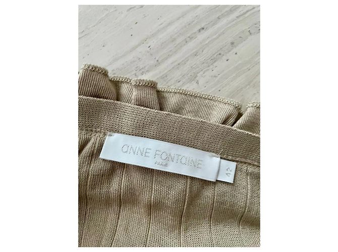 Anne Fontaine Strickjacke Sand Baumwolle Größe 42 - Ansicht 5
