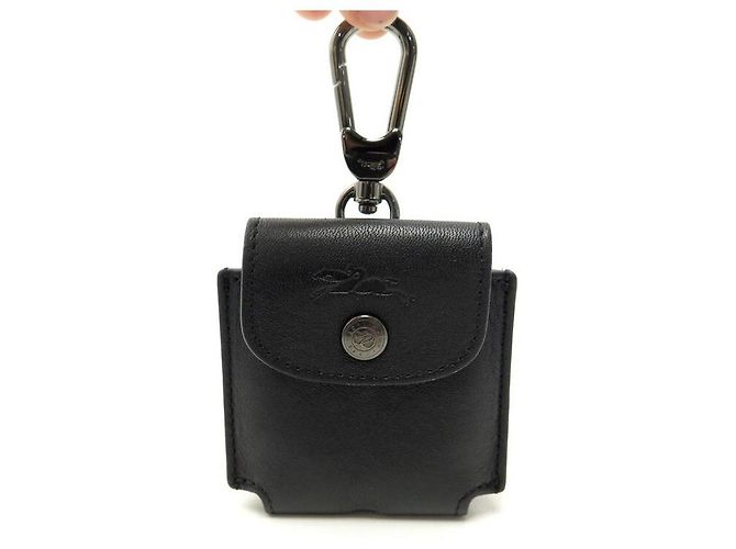 LOTTO BORSA LONGCHAMP CARD CON CORDINO E CUSTODIA PER AIRPODS IN PELLE NERA - vista 8
