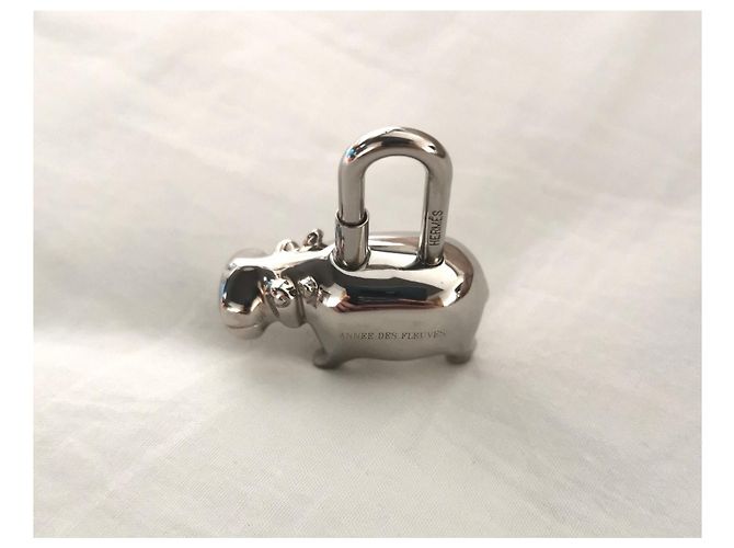 Hermès Charm Borsa Hermes Ippopotamo Cadena Silver hardware - vista 2