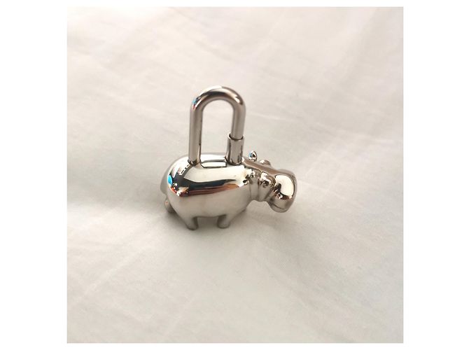 Hermès Charm Borsa Hermes Ippopotamo Cadena Silver hardware - vista 3