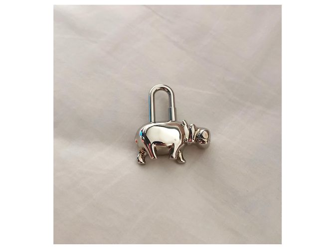 Hermès Charm Borsa Hermes Ippopotamo Cadena Silver hardware - vista 4