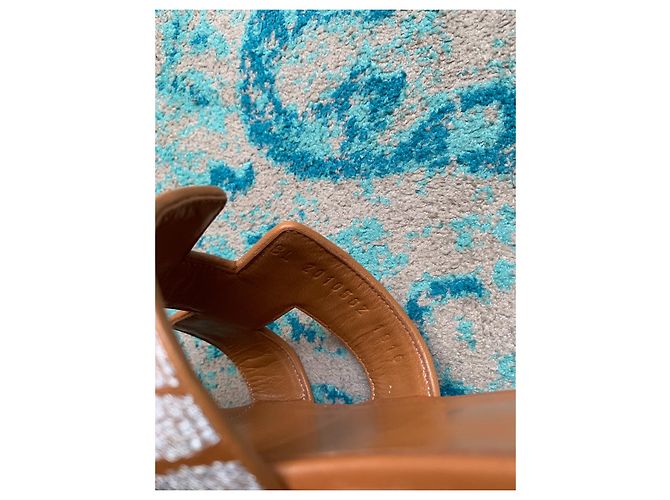 Sabot Oran ricamati Hermès Caramello - vista 8