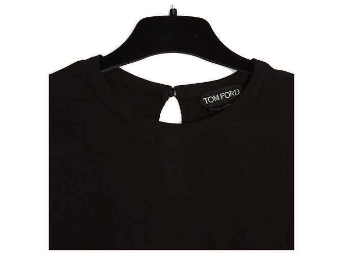 Tom Ford Bluse aus schwarzem Polyester-Crêpe - Ansicht 2