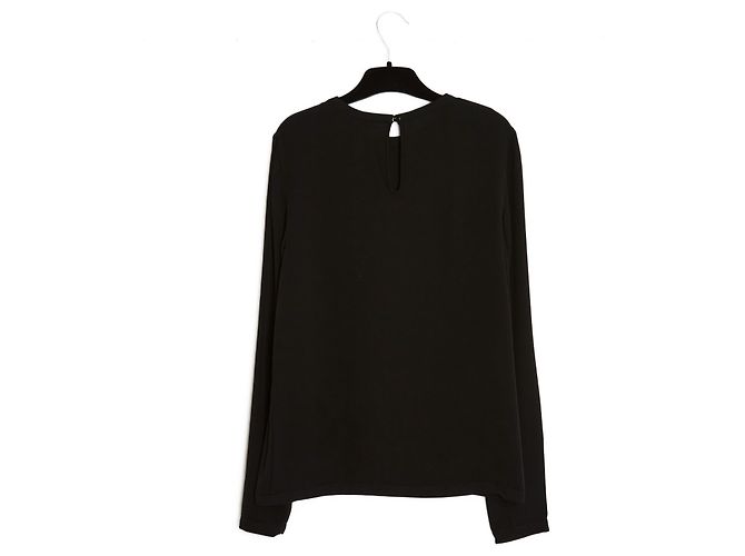 Tom Ford Bluse aus schwarzem Polyester-Crêpe - Ansicht 3