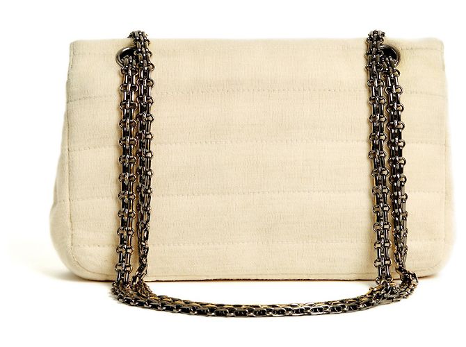 Chanel 2.55 JERSEY MARFIL PLATA 24 Crudo - vista 4