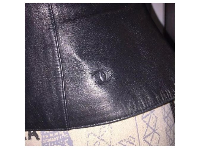 corsé de cuero CHANEL Negro - vista 3
