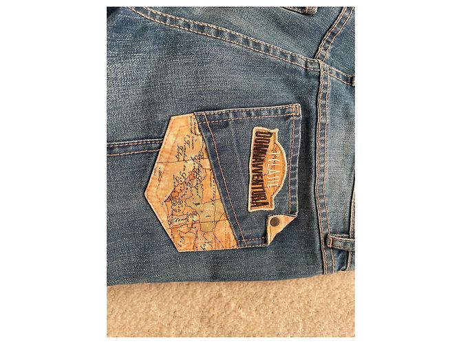 Autre Marque Alviero Martini Jeans Blau Baumwolle Kartenmuster Größe 40 - Ansicht 4