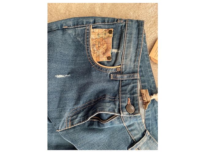Autre Marque Alviero Martini Jeans Blau Baumwolle Kartenmuster Größe 40 - Ansicht 6