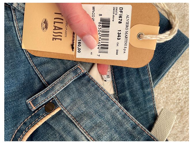 Autre Marque Alviero Martini Jeans Blau Baumwolle Kartenmuster Größe 40 - Ansicht 7