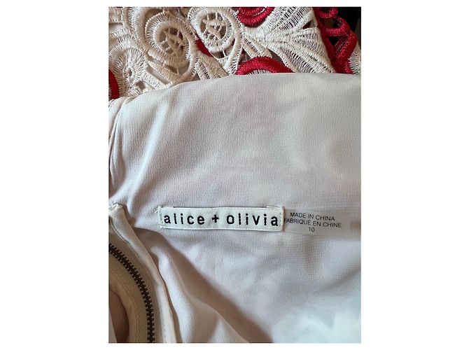 Abito ricamato Alice + Olivia rosso e avorio Crudo - vista 7