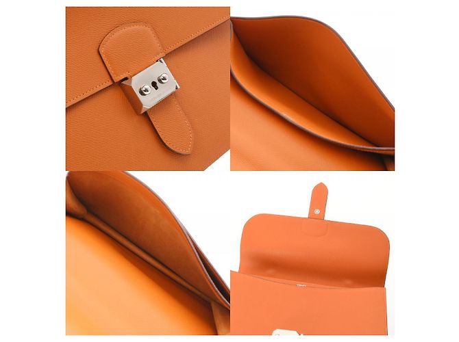 Sac à dépêches Hermès Hermes Sac a Depeche Arancione - vista 4