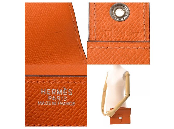 Sac à dépêches Hermès Hermes Sac a Depeche Arancione - vista 5