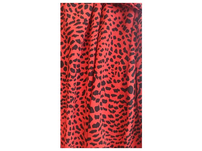 Autre Marque Opullence Langkleid Schwarz Rot Polyester - Ansicht 3