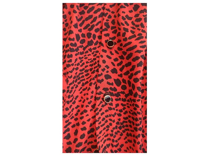 Autre Marque Opullence Langkleid Schwarz Rot Polyester - Ansicht 4