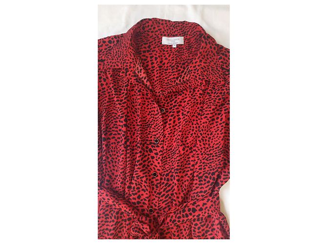 Autre Marque Opullence Langkleid Schwarz Rot Polyester - Ansicht 6