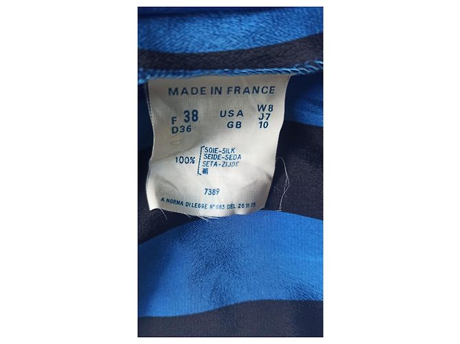 Abito Guy Laroche in seta a righe nero blu - vista 14