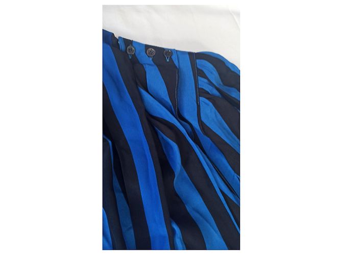 Abito Guy Laroche in seta a righe nero blu - vista 3